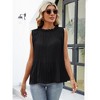 Clearlove Tops for Women 2025 Summer Sleeveless Shirts Dressy Ear Trimme Round Neck Tops One Size Fits Most - 2 of 4