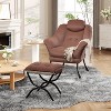 Garvee Lazy Chair with Ottoman, Ergonomic Lounge Armchair with Foldable Footrest and Removable Cover, Modern Small Space Chair - 4 of 4