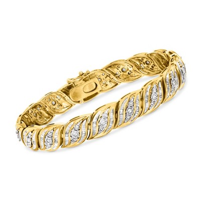 Ross-Simons 1.00 ct. t.w. Diamond Bracelet in 18kt Gold Over Sterling