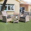 Peace Nest Waterproof Outdoor Chair Cushions Set of 4 with Ties for Patio Furniture - 2 of 4