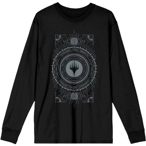 MTG Logo Symbol Men's Black Long Sleeve Graphic Tee- - 1 of 2