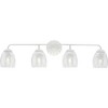 Progress Lighting Quillan 4-Light Vanity Light, Whiteplaster, Clear Glass Shades, Steel Material, Damp Rated - 4 of 4