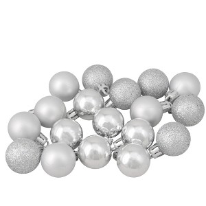 Northlight 18ct Shatterproof 4-Finish Christmas Ball Ornament Set 1.25" - Silver - 1 of 1