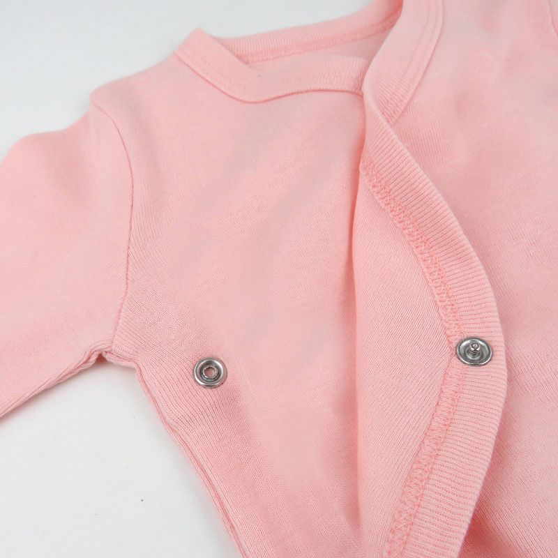 Honest Baby 3pk Side Snap Bodysuit - Pink, 3 of 5
