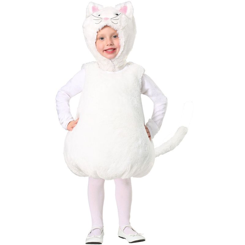 HalloweenCostumes.com Bubble Body White Kitty Costume for a Toddler, 1 of 2