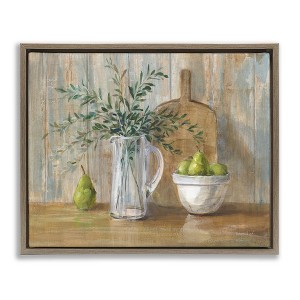 Stupell Industries Rustic Pears Still Life Floating Frame Canvas Art - 1 of 4