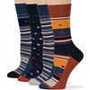 Women Cotton Calf Patterned Socks - 4 Pack - Striped, Dot, Geometric - M/L - Black, Brown, Navy | 7BIGSTARS KINGDOM - 4 of 4