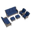 UPTION 6-Piece Steel Outdoor Patio Conversation Seating Set - 3 of 4