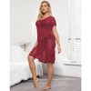 Coolmee Women's Solid Crochet Cover Up Hollow Out Swimsuit Cover Up Sheer Loose Fit Sleeveless V Neck Beachwear with Side Drawstring One Size Red - 2 of 4