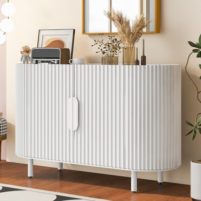 47.8" Curved Design Light Luxury Sideboard with Adjustable Shelves - ModernLuxe