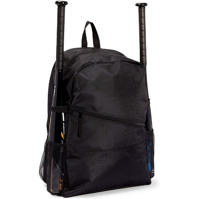 Okuna Outpost Baseball Bag, Black Bat Backpack for Baseball, Teeball & Softball Equipment