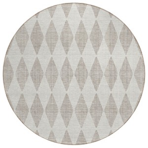 Beige Geometric Washable Indoor Outdoor Area Rug - 1 of 4