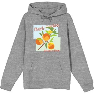 Natural World Fresh Peaches Georgia's Finest Adult Long Sleeve Hoodie - 1 of 2