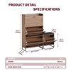 Shoe Storage Cabinet with 4 Flip Drawers, Farmhouse Wooden Shoe Cabinet with Bench & Seat Cushion for Entryway - 3 of 4