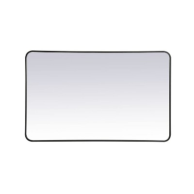 Elegant Lighting Soft corner metal rectangular mirror 30x48 inch in Black