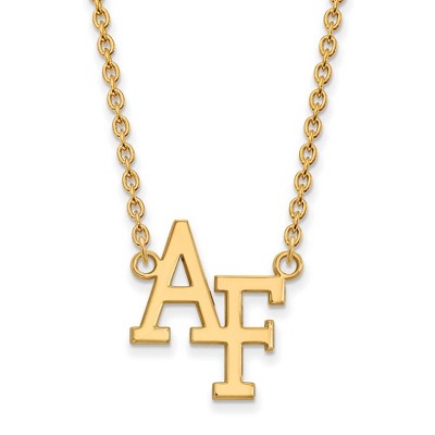 Black Bow Jewelry 10k Yellow Gold United States Air Force Academy Fighting Falcons NCAA Necklace 18 Inch