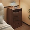 3-in-1 Vanity Desk with Plip Top Mirror,Small Make Up Vanity Set with, Compact Makeup Vanity Visible Glass Desktop and3 Drawers-- Frevyn - 3 of 4