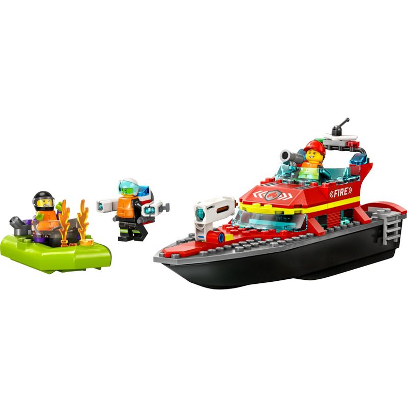 LEGO City Fire Rescue Boat Toy, Floats on Water Set 60373, 3 of 8