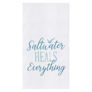 C&F Home Saltwater Heals Embroidered Cotton Flour Sack Kitchen Towel Dishtowel - 1 of 2