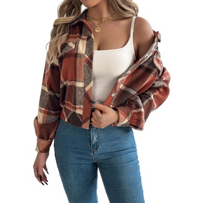 Women's Corduroy Long Sleeve Jacket Collared Button Down Casual Work Blazer Coat