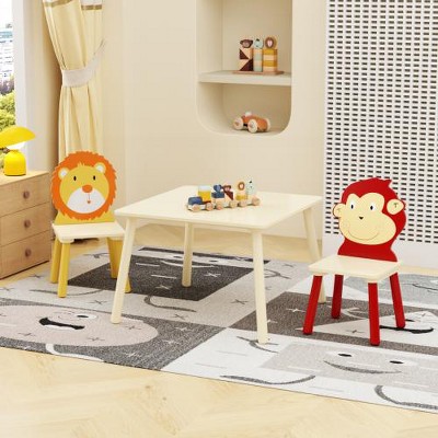 Acoinel 3/5 Piece Kiddy Wood Table and Chair Set