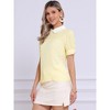INSPIRE CHIC Women's Vintage Peter Pan Collar Contrast Puff Short Sleeve Blouse - 3 of 4