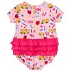 RuffleButts Baby Girls Knit Short Sleeve Bow Bubble Romper - 2 of 4