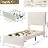 Acekool Twin Platform Bed Frame with Storage Drawer and  Upholstered Headboard, Strong Wooden Slats, Noise-Free, Easy Assembly - 2 of 4