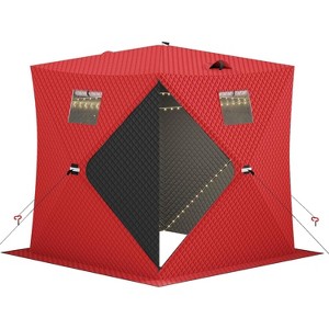 TackView Pop Up Ice Fishing Tent, Windproof Portable Hub Design - 1 of 4