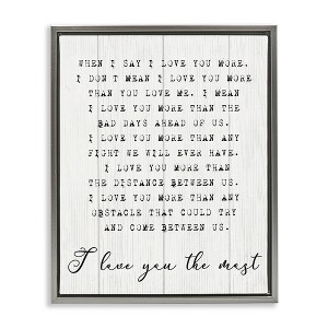 Stupell Industries Inspirational I love You the Most Floating Frame Canvas Art - 1 of 4