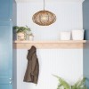 13.5" 1-Light Linnea Pendant Rattan Brown - River of Goods: Bohemian Style, Adjustable Height, UL Listed - 2 of 4