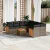 vidaXL 9 Piece Patio Sofa Set with Cushions Gray Poly Rattan - Gray - 2 of 4