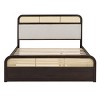 Queen Size Wooden Platform Bed With Twin-Size Trundle And 2 Drawers, Grounded Bed Modern, Trundle Beds Queen Size With Ample Storage-Cuddlewood - 3 of 4