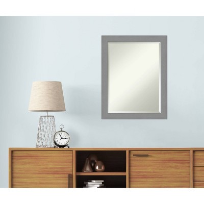 Contemporary Silver Rectangular Beveled Wall Mirror