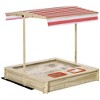 VYNXARIA Kids Wooden Sandbox,Covered Children Sand Playset Outdoor,Adjustable Canopy Shade,Bottom Liner,Seat,Plastic Basin,Natural - 3 of 4