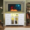 6 Drawer Dresser for Bedroom with Charging Station & LED Light,  Adjustable Feet, Anti-Tip TV Stand for 60" TV, Fabric Chest of Drawer - 4 of 4