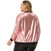 Agnes Orinda Women's Plus Size Bomber Jacket Zip-Up Party Outwear with Pockets - 4 of 4
