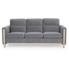 Modern Upholstered Sofa, 3-Seater Sofa with Side Pocket Wood Frame Mid-Century Modern Upholstered Loveseat for Living Room Bedroom Office Gray - 4 of 4