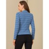 INSPIRE CHIC Women's Notched Collar Long Sleeve Button Front Striped Blazer - 4 of 4