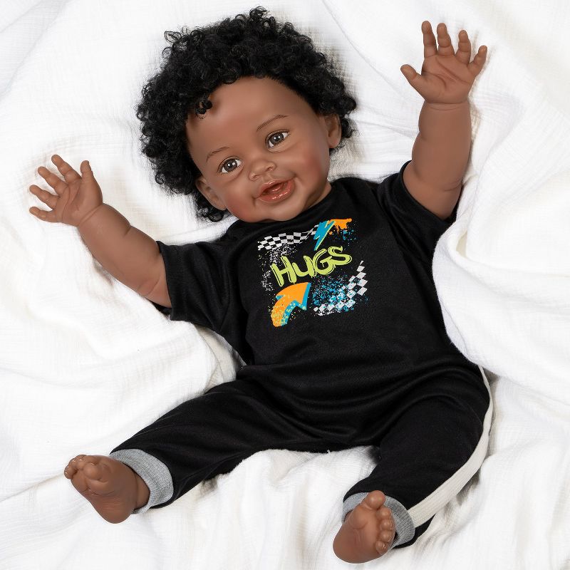 Paradise Galleries Black Reborn Toddler Doll Oh Baby, 22 inch Chunky Baby with Rooted Hair, Baby Boy Doll Gift Set, 3 of 4