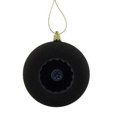 Northlight 6ct Matte Retro Reflector Shatterproof Christmas Ball Ornament Set 4" - Black