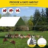 Metal Chicken Coop with Spire Roof, Outdoor Walk-In Chicken Run with Waterproof UV Cover, Heavy Duty Hen House for Backyard, Farm, 9.8' x 6.5' x 6.5' - 3 of 4