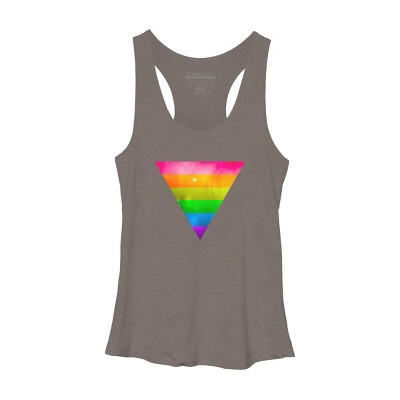 Adult Design By Humans Pride Rainbow Galaxy Triangle By TheRandom Racerback Tank Top