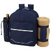 Picnic at Ascot Four Person Picnic Backpack with Soft Sided Cooler &  Blanket - 3 of 4