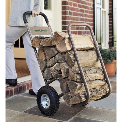 Plow & Hearth Rolling Log Cart and Vinyl Cover Set