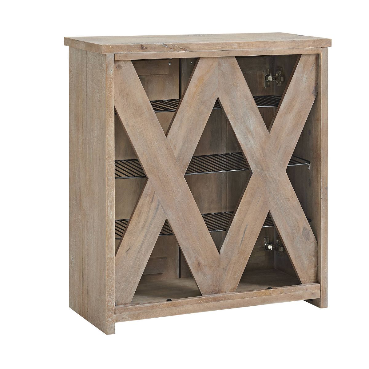 Alaterre Furniture 31" Castleton Mango Wood Shoe Cubbie Storage Cabinet Driftwood: 12-Pair Organizer, Fixed Shelves, Freestanding - thumbnail 7