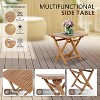 Wooden Side Table, Teak Wood Small Table for Indoor & Outdoor Use, Compact Patio Side Tables or Outdoor End Tables for Garden, Deck, or Balcony - 3 of 4