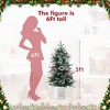 Homhougo 3FT Snow Flocked Mini Christmas Tree with Berry Clusters and Potted Base, Ideal for Table or Front Porch Use - 3 of 4