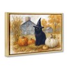 Stupell Industries Witch Cat Autumnal Farm Floating Frame Canvas Art, Gold, 25" x 17" - 2 of 4
