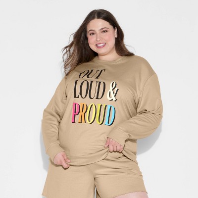 Pride Adult 'Out Loud & Proud' Sweatshirt - Beige
